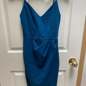 lulu’s forever your girl teal blue bodycon dress
